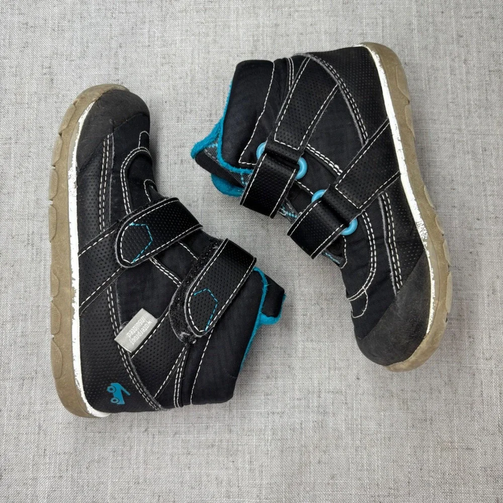 See‎ Kai Run Atlas Black Gray Snow Boot Rain Boot Waterproof Insulated Kids 10.